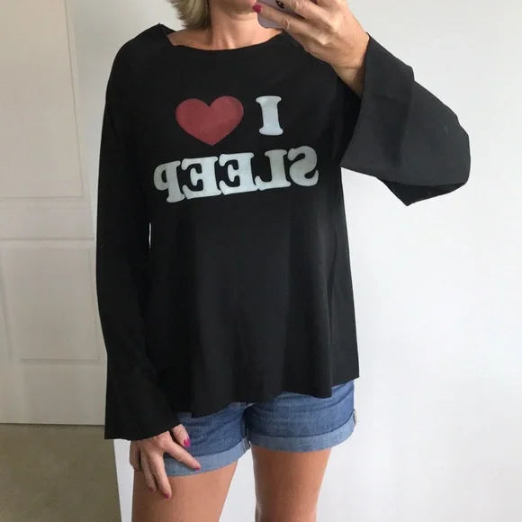 Black ‘I Love Sleep’ Top - Picture 3 of 8